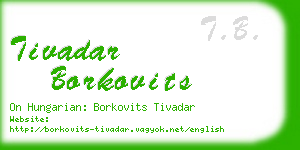 tivadar borkovits business card